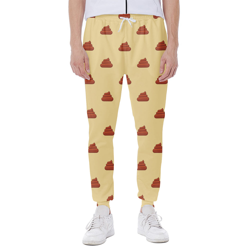 Brown Poop Pattern Print Scuba Joggers