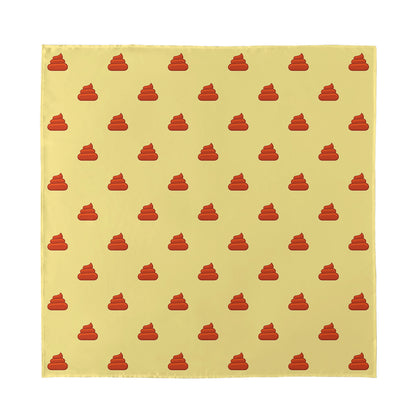 Brown Poop Pattern Print Silk Bandana
