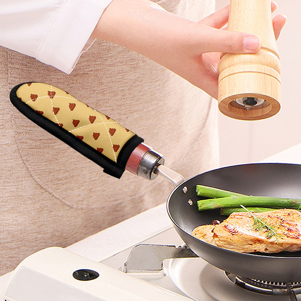Brown Poop Pattern Print Skillet Handle Cover