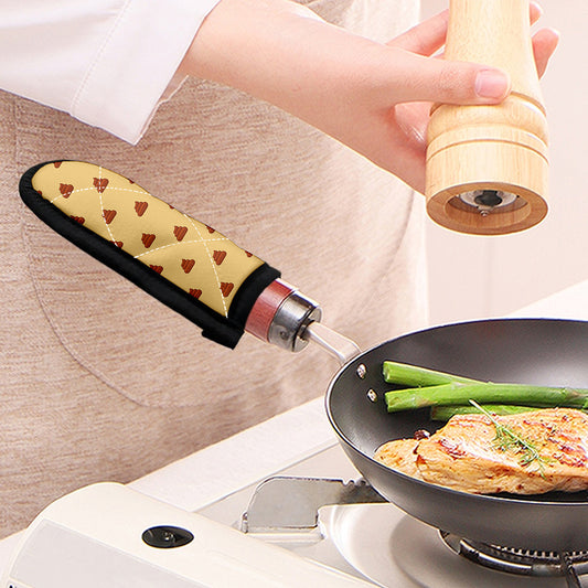 Brown Poop Pattern Print Skillet Handle Cover