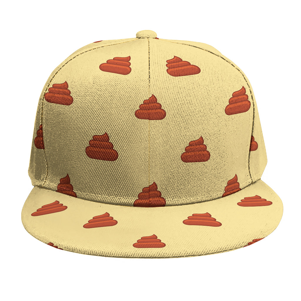 Brown Poop Pattern Print Snapback Cap