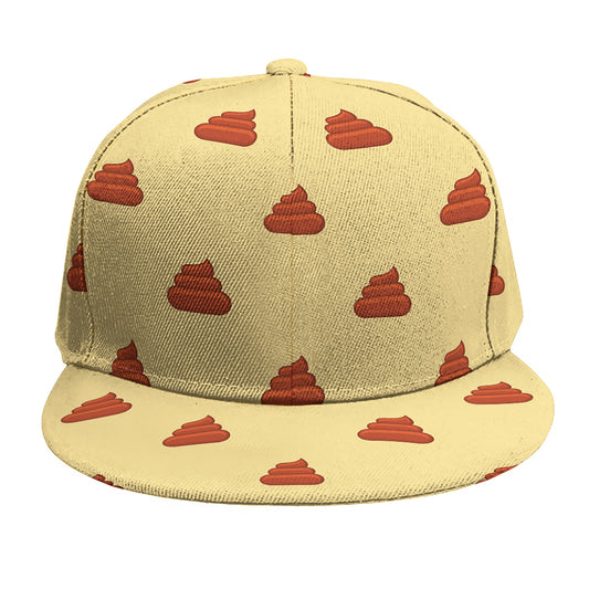 Brown Poop Pattern Print Snapback Cap