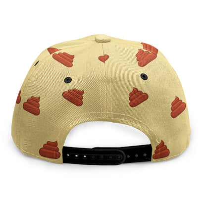 Brown Poop Pattern Print Snapback Cap