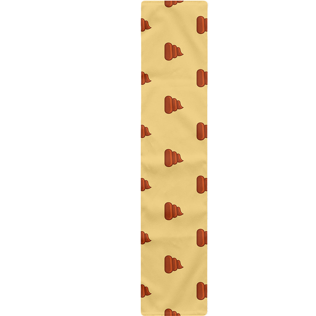 Brown Poop Pattern Print Table Runner
