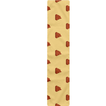 Brown Poop Pattern Print Table Runner