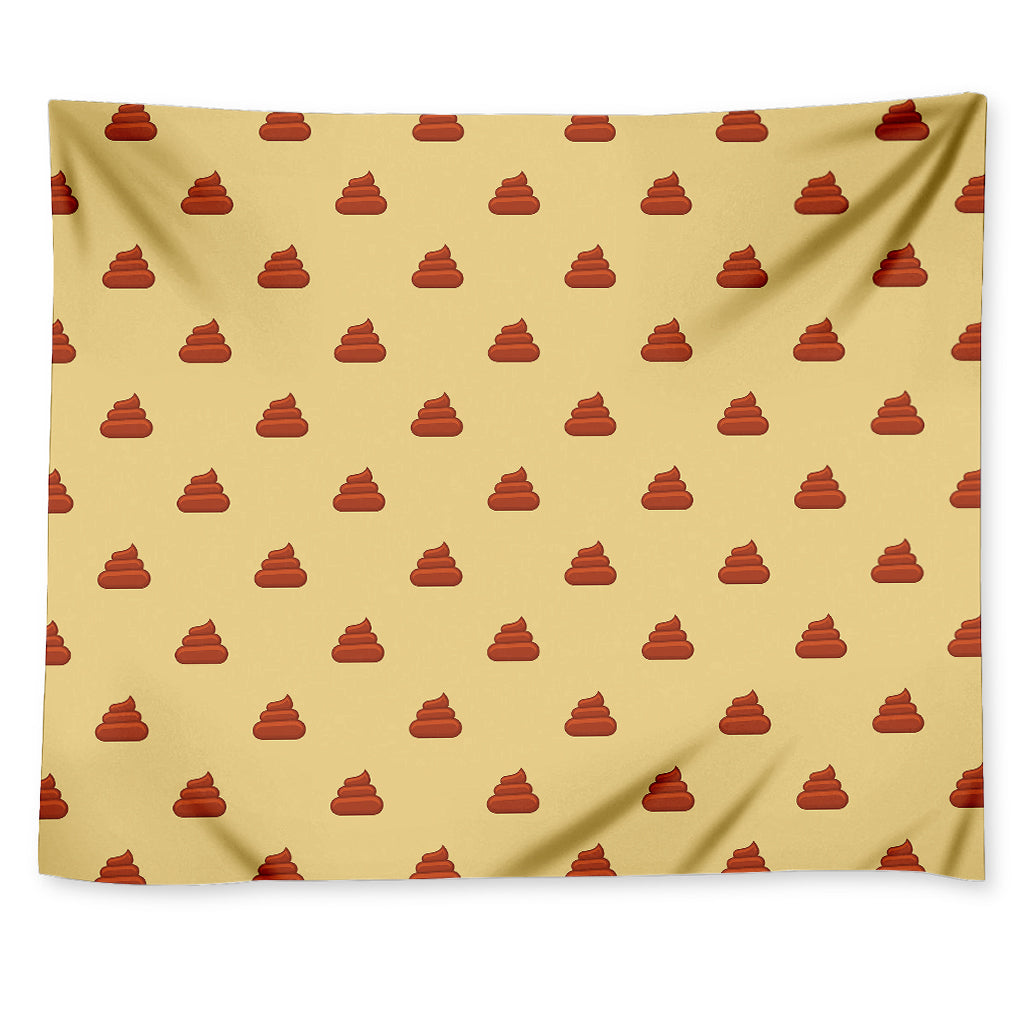 Brown Poop Pattern Print Tapestry