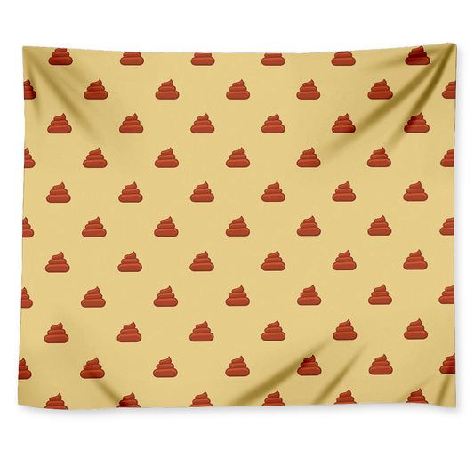 Brown Poop Pattern Print Tapestry