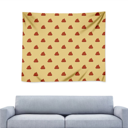Brown Poop Pattern Print Tapestry