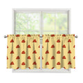 Brown Poop Pattern Print Tier Curtains