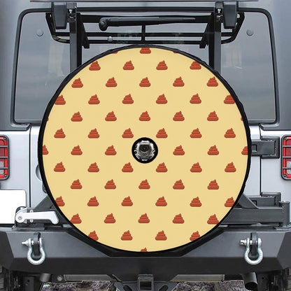 Brown Poop Pattern Print Tire Cover With Camera Hole