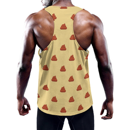 Brown Poop Pattern Print Training Tank Top