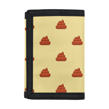 Brown Poop Pattern Print Trifold Wallet