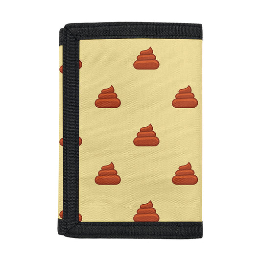 Brown Poop Pattern Print Trifold Wallet