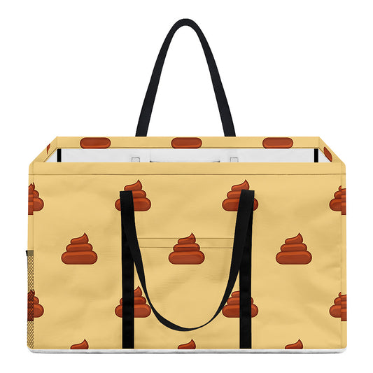 Brown Poop Pattern Print Utility Tote Bag