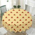 Brown Poop Pattern Print Waterproof Round Tablecloth
