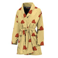 Brown Poop Pattern Print Women's Bathrobe