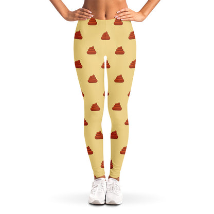 Brown Poop Pattern Print Women's Leggings