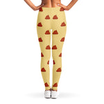 Brown Poop Pattern Print Women's Leggings