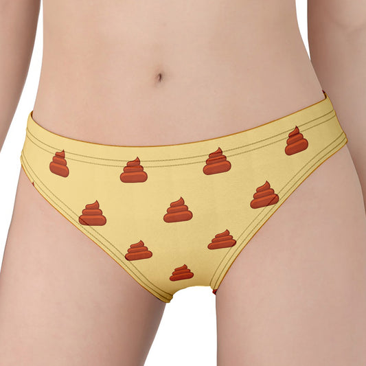 Brown Poop Pattern Print Women's Panties