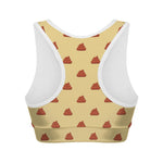 Brown Poop Pattern Print Women's Sports Bra