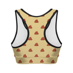 Brown Poop Pattern Print Women's Sports Bra