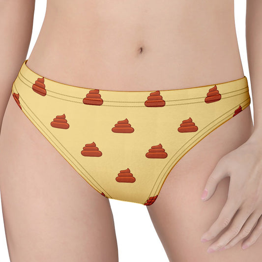 Brown Poop Pattern Print Women's Thong