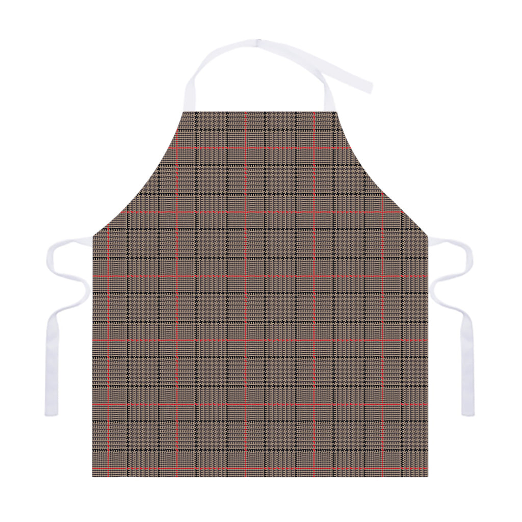 Brown Prince of Wales Check Print Adjustable Apron