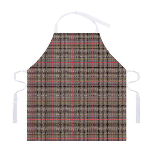 Brown Prince of Wales Check Print Adjustable Apron