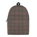 Brown Prince of Wales Check Print School Backpack