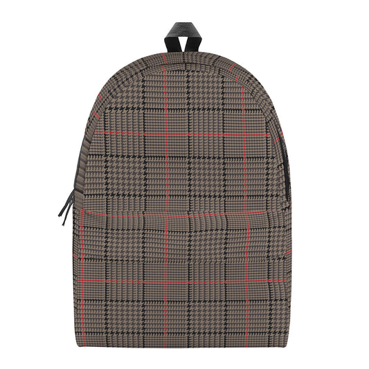 Brown Prince of Wales Check Print Backpack
