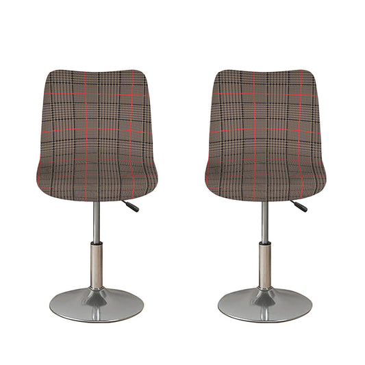 Brown Prince of Wales Check Print Bar Stool Covers