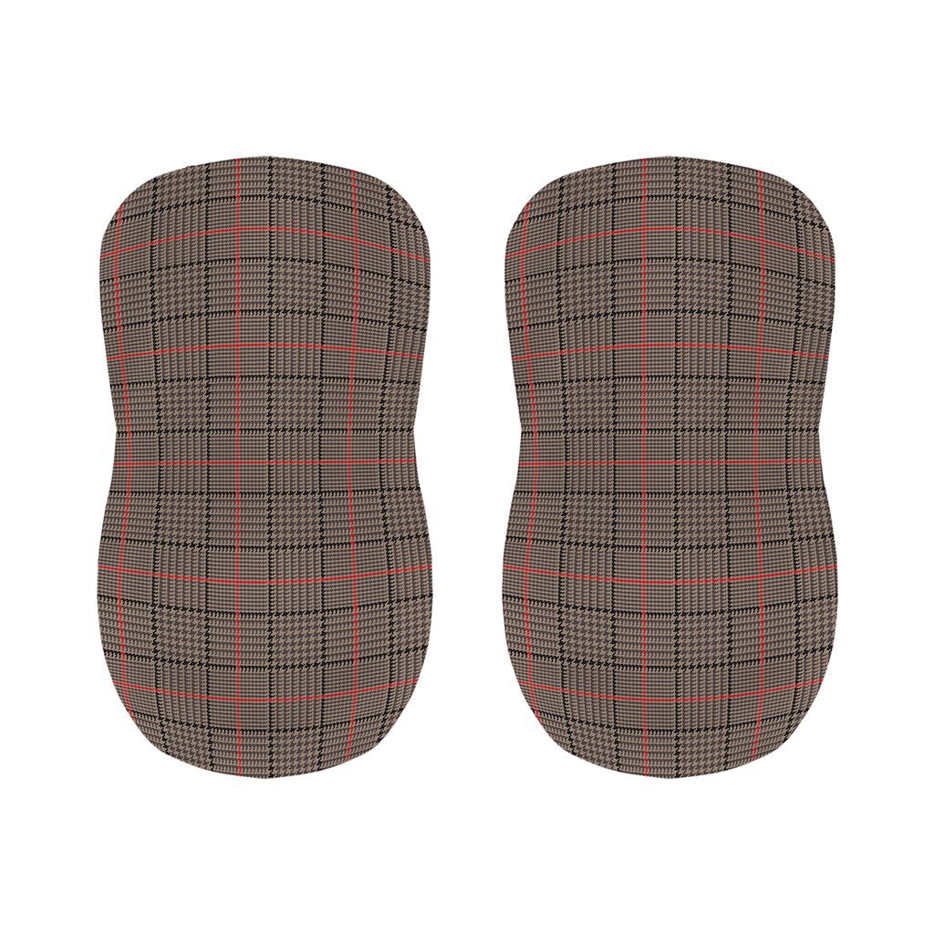 Brown Prince of Wales Check Print Bar Stool Covers
