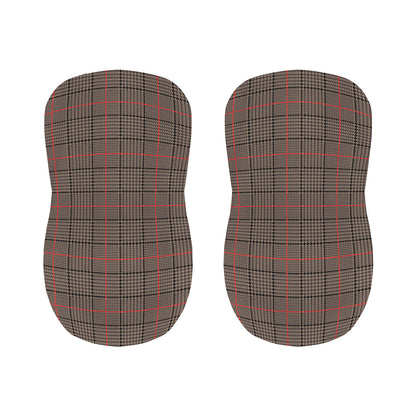 Brown Prince of Wales Check Print Bar Stool Covers