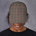 Brown Prince of Wales Check Print Baseball Cap