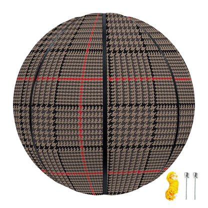 Brown Prince of Wales Check Print Basketball