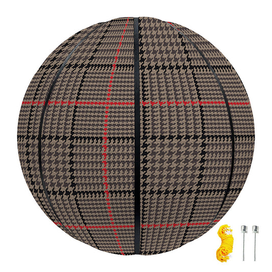 Brown Prince of Wales Check Print Basketball