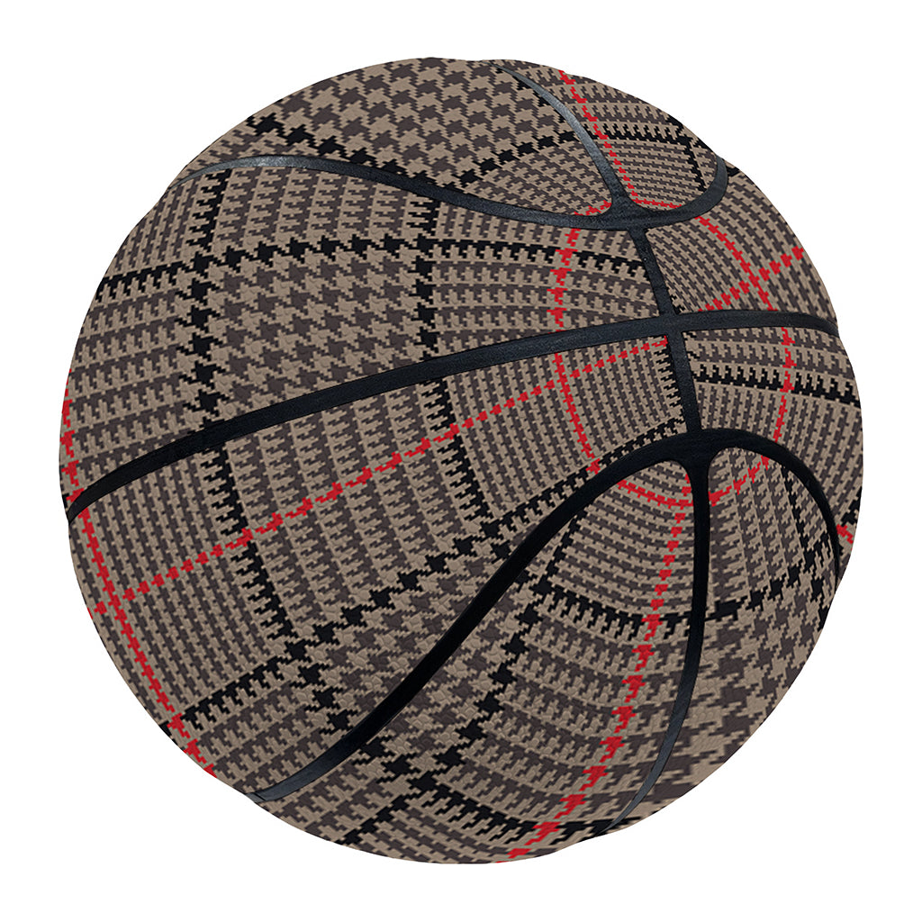 Brown Prince of Wales Check Print Basketball
