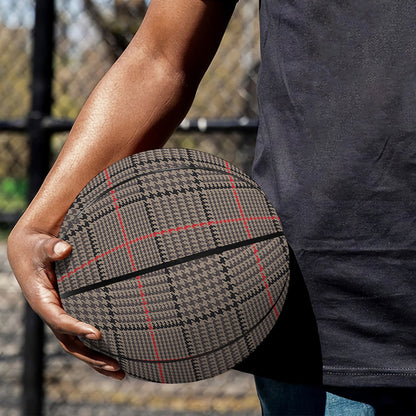 Brown Prince of Wales Check Print Basketball