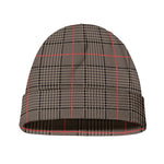 Brown Prince of Wales Check Print Beanie