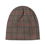 Brown Prince of Wales Check Print Beanie