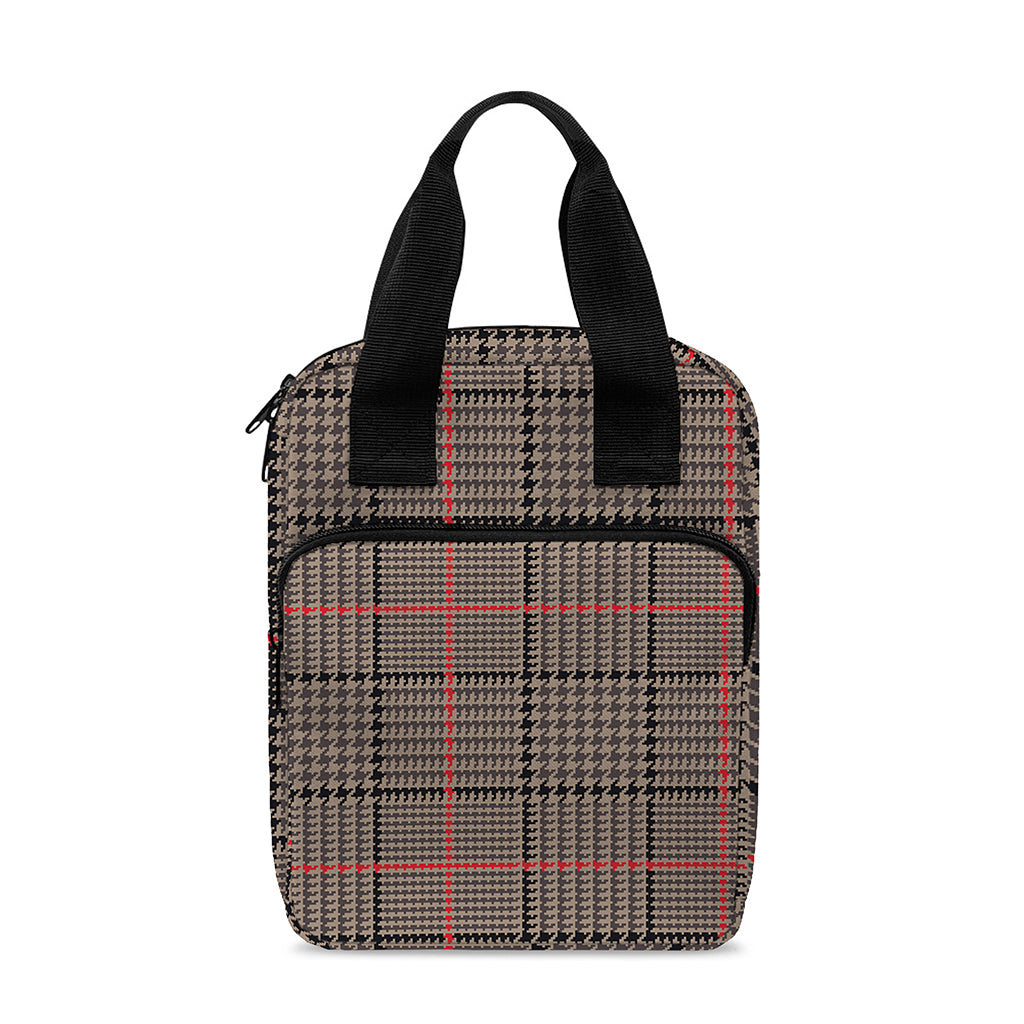 Brown Prince of Wales Check Print Bible Tote Bag