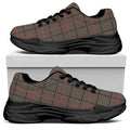 Brown Prince of Wales Check Print Black Chunky Shoes