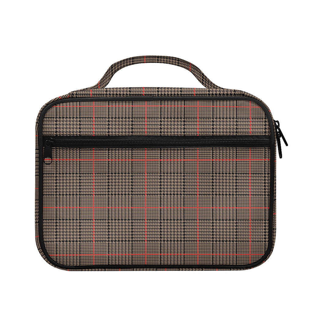 Brown Prince of Wales Check Print Briefcase Bible Bag