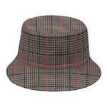 Brown Prince of Wales Check Print Bucket Hat