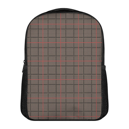 Brown Prince of Wales Check Print Casual Backpack