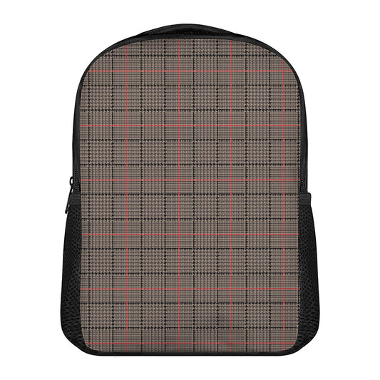 Brown Prince of Wales Check Print Casual Backpack