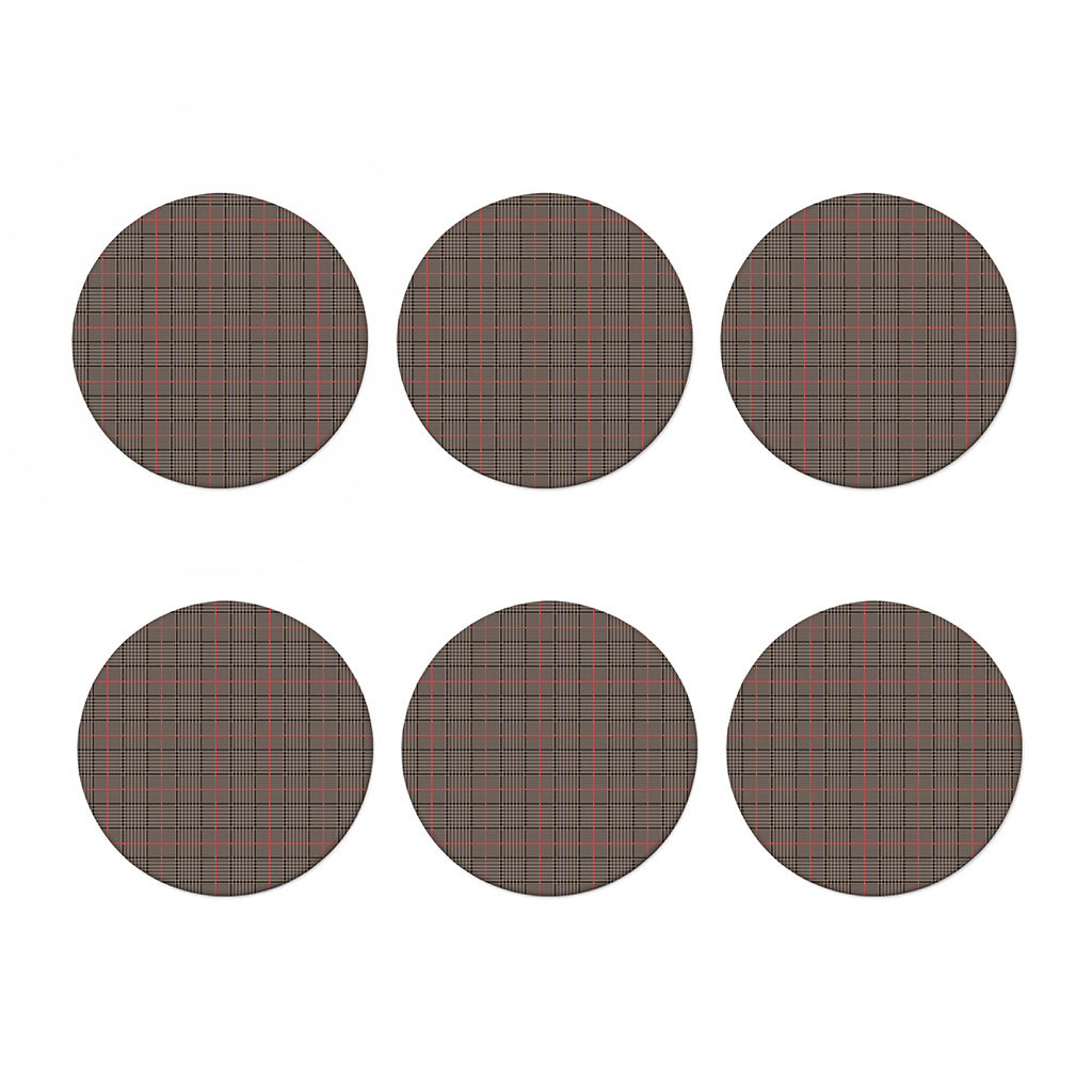 Brown Prince of Wales Check Print Coaster Set