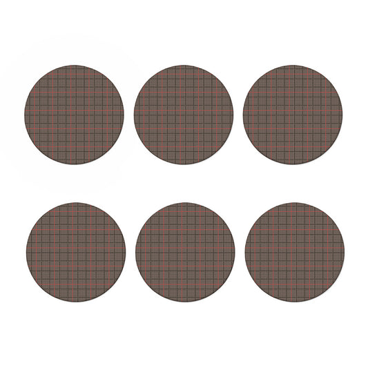 Brown Prince of Wales Check Print Coaster Set