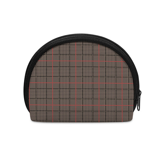 Brown Prince of Wales Check Print Coin Purse
