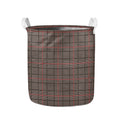 Brown Prince of Wales Check Print Collapsible Laundry Basket